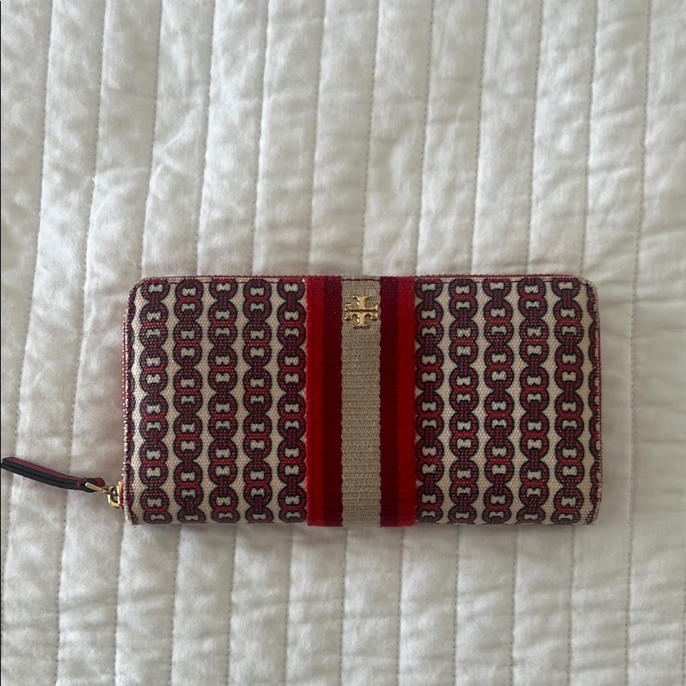 Tory Burch Red and Tan Women's Wallet